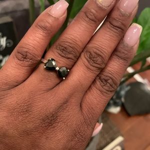 Sterling Silver ring w/black stone